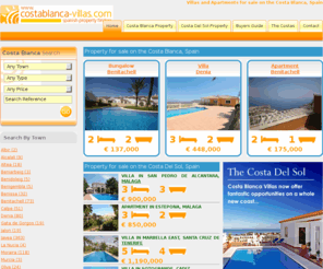 costablanca-villas.com: Costa Blanca Property, Villas, Apartments and Townhouses for sale
Find your perfect Villa or apartment for sale on the Costa Blanca in Spain. Bargain villas and properties on the Costa Blanca in Javea, Moraira, Calpe, Denia and more!