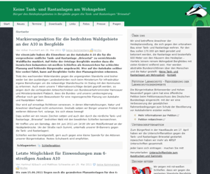 heideplan.de: Bürger des Heideplangebietes in Bergfelde gegen die Tank- und Rastanlagen "Briesetal" :: Neuigkeiten
Anwohner der Heideplansiedlung gegen die Tank- und Rastanlage Briesetal!