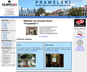prawelski.pl: Strona główna - PRAWELSKI - Biuro Obrotu Nieruchomościami
Strona Biura Obrotu Nieruchomościami PRAWELSKI, Rzeszów.