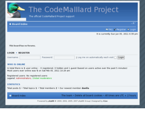 codemallard.org: The CodeMalllard Project • Index page
The official CodeMallard Project support