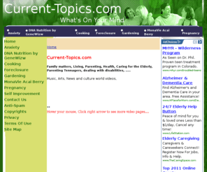 current-topics.com: Current-Topics.com-Home
Family topics, parenting issues, social topics, parenting teemagers,