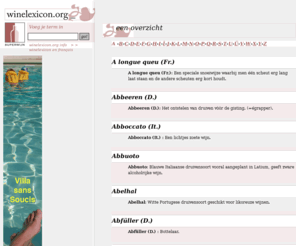 winelexicon.org: Winelexicon
Een heel uitgebreid wijnlexicon