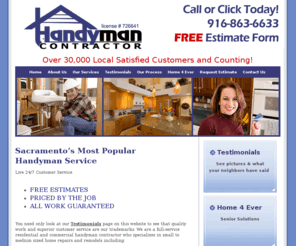 handymancontractorusa.com: Welcome to Handyman Contractor
Handyman Contractor has been serving the residents and businesses of Greater Sacramento for more than eleven years. All its craftsmen have at least 10 years experience in the industry and are fully li