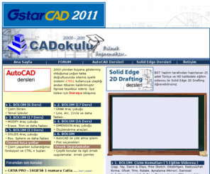 cadokulu.com: Autocad dersleri, AutoCAD Eğitim, Autocad, NX,Unigraphics,CATIA,SolidWorks,solid edge dersleri, CAD/CAM Forum
Autocad dersleri, AutoCAD Eğitim, CAD,AutoCAD özel ders, Autocad, NX,CATIA,SolidWorks,solid edge dersleri,cadcam,cam,tasarım,