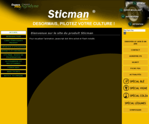 sticman.fr: Agridyne - Sticman - Bienvenue sur le site du produit Sticman
Agridyne Sticman , l'adjuvant super mouillant référence du marché : mouillabilité, rétention, anti-rebond et adhésivité
