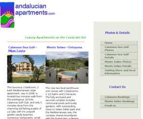 andalucianapartments.com: Spain holiday rentals - Andalucian Apartments - Costa del Sol
Luxury family holiday apartment rentals, accommodation in southern Spain on the Costa del Sol between Malaga and Estepona