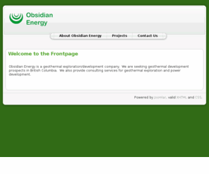 obsidianenergyinc.com: Welcome to the Frontpage
Joomla! - the dynamic portal engine and content management system