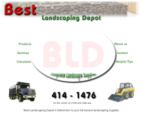 bestlandscapingsupply.com: Welcome to Best Landscaping Depot in Edmonton, your complete landscaping supply company
Best Landscaping Depot in Edmonton is your complete full service landscaping supplier.