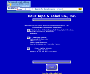 baurlabel.com: Baur Tape & Label Co., Inc.
Enter a brief description of your site here