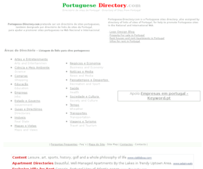 portuguese-directory.com: Directório de sites de Portugal
Sites portugueses organizados num directório. Portuguese-directory.com.
