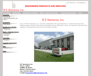 besperanza.com: B E Speranza, Inc. Home Page
B E Speranza, Inc. Engerineered Products and Services for the Metals Industry.