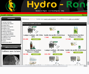 hydro-rongo.com: Growshop - Hydro-Rongo.fr
Growshop - prix discount - Vente de matÃ©riel hydroponique pour la culture indoor