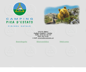 picadestats.com: Camping Pica d'Estats
Camping del Pirineu Català.
 Bungalows, restaurante, piscina. Punto de partida para la práctica de montañismo (Pica d'Estats), deportes de aventura y pesca.