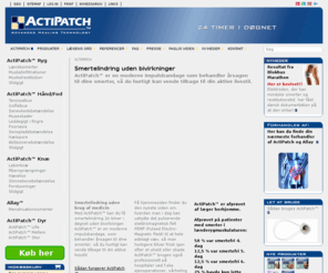 actipatch-scandinavia.com: Actipatch™ mod lændesmerter, muskelinfiltrationer, smerter i bevægeapparatet, forstuvninger, fibersprængninger, forstrækninger, belastningsskader, tennisalbue, golfalbue, seneskedebetændelse, løberknæ, golfalbue og muskelrestitution.ACTIPATCH
