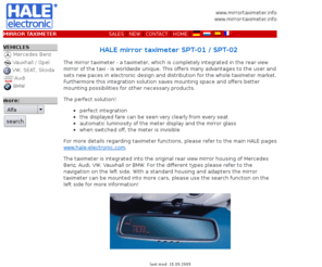 mirrortaximeter.com: HALE Mirror Taximeter
HALE Spiegeltaxameter und Spiegelwegstreckenzähler für verschiedene Automarken