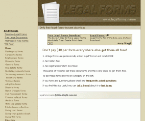 legalforms.name: Free legal forms, documents, papers at legalforms.name
free downloadable pdf legal forms