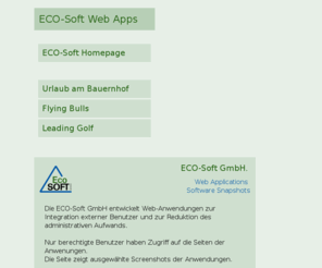 dotnet.at: ECO-Soft GmbH - Economic Software - individuell - praxisnah - benutzerfreundlich, individuelle Software Entwicklung, Salzburg, Obertrum am See
ECO-Soft GmbH, Economic Software, individuell - praxisnah - benutzerfreundlich, individuelle Software Entwicklung, Salzburg, Obertrum am See