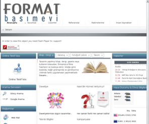 parsofset.com: FORMAT Basımevi - Gersan Sanayi Sitesi-ANKARA
FORMAT Basımevi Ambalaj Matbaacılık Yayın Tanıtım San. ve Tic. Ltd. Şti. Web Sitesi