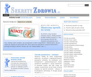 sekretyzdrowia.eu: Medycyna Choroby Fitness : Sekrety Zdrowia
Medyczny wortal informacyjny. Artykuły i aktualności medyczne. Objawy chorób, leczenie i profilaktyka. Zdrowie kobiet i mężczyzn.