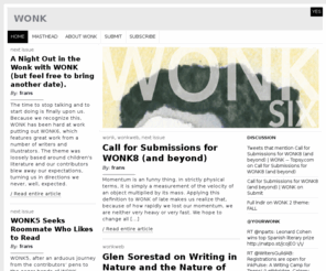 yourwonk.com: WONK (Yes)
The WONK doesn’t always have to be typed in capital letters. Just today. The WONK is an arts sheet that will be distributed throughout Wetaskiwin each month from September 2009 until September 2010. Its goal is to make Wetaskiwin cooler. It is currently failing.