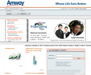 amway2u.com: Amway - Malaysia Official Site
Amway Malaysia offers exclusive products such as Artistry and E.Funkhouser Cosmetics, Nutrilite Health Supplements, Satinique Hair Care, iCook sets, and other Amway exclusive brands.