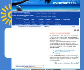 overwinteren.nl: OVERWINTEREN dé overwinteren site van Nederland. / This is the website where you can find everything about WINTER HOLIDAY.
OVERWINTEREN dé overwinteren site van Nederland. / This is the website where you can find everything about WINTER HOLIDAY. Ruime keuze van accommodaties om te overwinteren in elke prijsklasse. Overwinteren op de mooiste locaties. Direct te boeken.