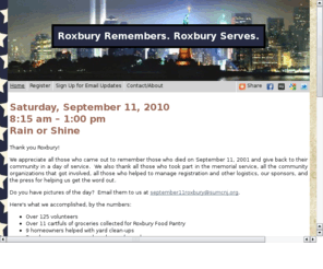 september11roxbury.org: Roxbury Remembers.  Roxbury Serves.
Information and registration for the September 11 Day of Service in Roxbury Township, NJ.