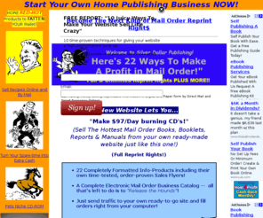 silverdollarpublishingonline.com: Reprint Rights - Get paid daily selling reprintable information by mail and online
Reprint Rights: Make $97 a Day Selling Reprint Rights Products on CD-ROM