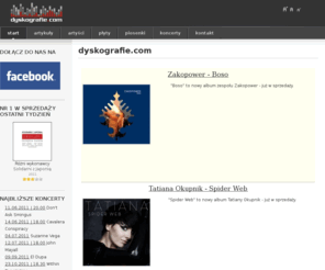 dyskografie.com: dyskografie.com
dyskografie.com to baza muzyki, albumów, piosenek oraz kalendarz koncertów.