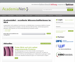 expert-in.net: AcademiaNet - das Portal exzellenter Wissenschaftlerinnen
AcademiaNet rückt exzellente Forscherinnen ins Blickfeld derer, die wissenschaftliche Gremien oder Führungspositionen besetzen, die über Wissenschaft berichten, Konferenzprogramme gestalten oder Experten zur Entscheidungsfindung hinzuziehen wollen.