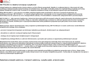 aw-polska.pl: AW Polska - najtańsze przesyłki paletowe i paczkowe. Transport paletowy, przewóz i wysyłka palet!
AW Polska - operator logistyczny. Transport paletowy, wysyłka i przewóz palet. Przesyłki kurierskie i paletowe - zadzwoń: (32) 733 61 80