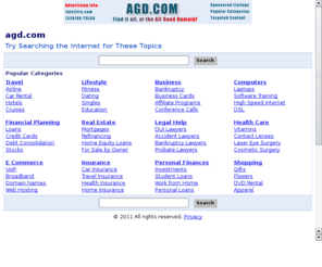 agd.com: Topic Related Searching at AGD.COM.
The All Good Domain - Topic Related Searching (TRS)