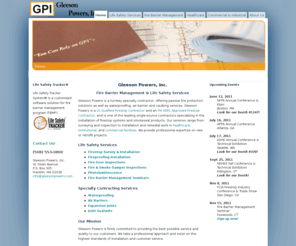 gpifirestop.com: Fire Barrier Management and Life Safety Services l Gleeson Powers, Inc.
Offering fire barrier management and life safety solutions, including firestopping, fire door inspections and fire & smoke damper inspections. 