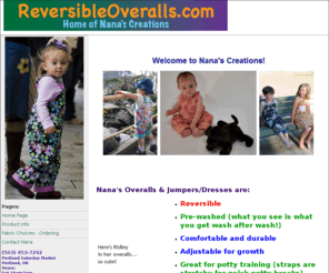 reversibleoveralls.com: Nana's Creations Reversible Overalls
Description Of Services