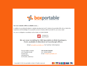 boxportable.net: boxportable - eBusiness, Networking and Web Design in Aberdeenshire
boxportable provide professional web design services, business networking and support, IT sales service and support.