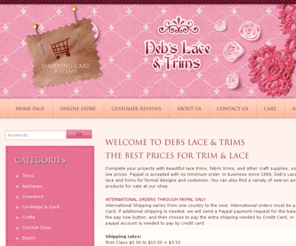 debslace-n-trims.com: Debs Lace & Trims
Debs Lace & Trims