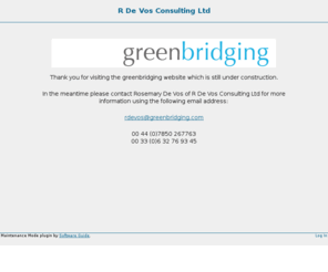 greenbridging.com: R De Vos Consulting Ltd » Maintenance Mode
…