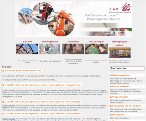 ecam.be: ECAM - ingénieur industriel - Accueil
Formation ingénieur industriel de niveau master