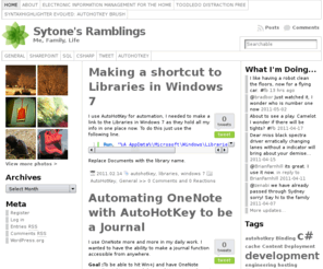 sytone.com: Sytone's Ramblings
Sytone&#39;s Ramblings is a walk through development, productivity and organisation.