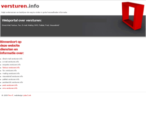 versturen.info: Webportal over versturen van: sms, post, direct-mail, e-mail, pakket
versturen.info: