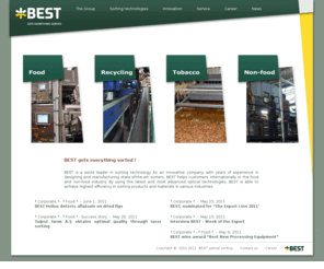 bestlasersorter.org: BEST Optical Sorting Solutions: laser, camera, X-ray, SWIR, Aflatoxin sorters
Home