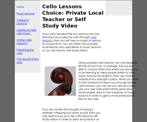 cello-lessons.org: Cello lessons
Cello Lessons