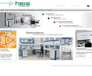 hera.de: hera Laborsysteme GmbH [Home]
hera Laborsysteme GmbH / Ihr kompetenter Partner für Elektrolabore und technische Ausbildungssysteme