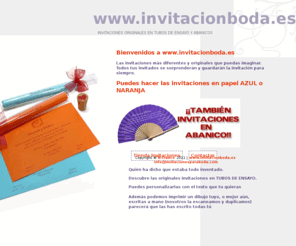 invitacionboda.es: INVITACIONES ORIGINALES en tubo de ensayo
Invitaciones de boda originales metidas en tubos de ensayo. Las invitaciones más originales de Internet.