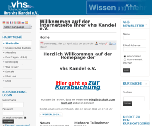 vhs-kandel.de: Willkommen auf der Internetseite ihrer vhs Kandel e.V.
Volkshochschule Kandel e.V. - Ihre Bildungseinrichtung in Kandel