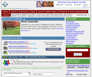 tallapoosacounty.com: Dadeville, Alabama (AL) Hotels, Yellow Pages, Homes, Weather, Apartments, Jobs, and more
City of Dadeville, Alabama. Find hotels, homes, jobs, apartments, yellow pages, and events in Dadeville. Also weather, restaurants, schools, businesses, city information and other info for Dadeville.
