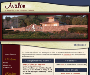 avalon94539.net: Avalon. A residential community in Fremont, California
Visit Avalon. A residential community in Fremont, California. Browse our neighborhood information and resources in Fremont, California. Homeowners Association for Avalon