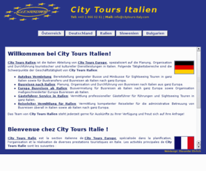 citytours-italy.com: City Tours Italy: Busreiseveranstalter | tour operator | tour opérateur
City Tours: Italien Busreiseveranstalter, Kultur und Tourismus Service | Italie tour opérateur, services en culture et tourisme | Italia touroperator, servizi di cultura e turismo | Italy tour operator, culture and tourism service