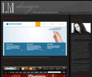 linettemattei.com: Linette Mattei - Web Design, Graphic Design
Linette Mattei is an Web and Graphic Designer based in NYC. Her professional portfolio includes a variety of creative work from web pages, email campaigns, Flash banners, and brand identity.