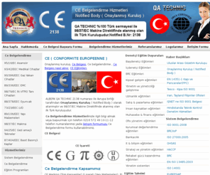 ce.gen.tr: Ce Belgesi CE işareti
ce belgesi işareti hizmetleri ,0 Türk sermayesi ile kurulan ALBERK QA TECHNIC 2138 onaylanmış kuruluş olarak atanmıştır.
